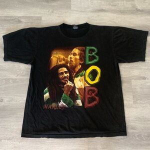 Bob Marley T shirt back and front